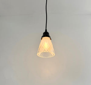 Antique Clear and Frost Draped Scallop Pendant