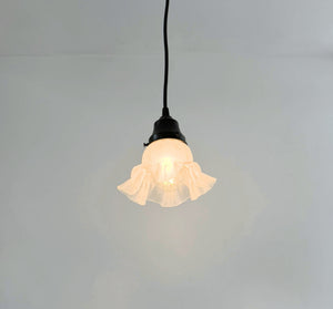 Antique Rare Bubble Frosted Ruffle Pendant