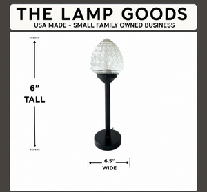 Antique Acorn Clear Glass Table Lamp - Tall