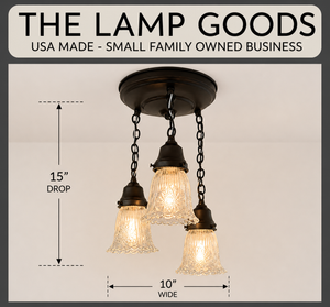 Antique Diamond Floral Flare Ceiling Light Trio - The Lamp Goods
