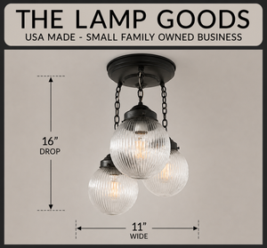 Antique Holophane Globe Ceiling Light - The Lamp Goods