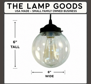 Antique Seeded Glass Pendant Light - The Lamp Goods