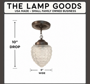Authentic Vintage Chain Glass Ceiling Light
