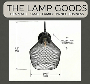 Black Farmstead Wire Lantern Wall Sconce - The Lamp Goods
