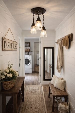 Vintage Optic Ribbed Glass Ceiling Light Trio - The Lamp Goods