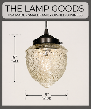 Antique Acorn Clear Glass Pendant Light | 5" - The Lamp Goods