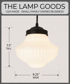 Vintage Traditional Milk Glass Pendant Light | 8.25" - The Lamp Goods