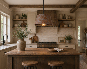 Ornate Copper Pendant 1-Light | 12" | Farmhouse Kitchen & Dining - The Lamp Goods