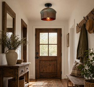 Modern Handcrafted Copper Pendant Light with Chain | 8.5" - The Lamp Goods