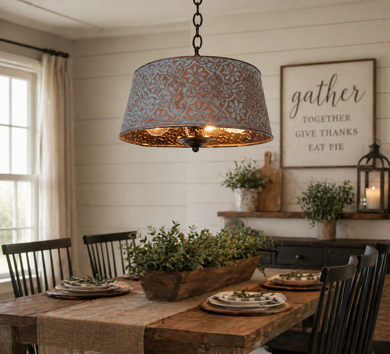 Copper Chandelier | Ornate Farmhouse - The Lamp Goods