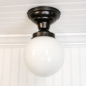 Milk Glass Globe Ceiling Light | 6"