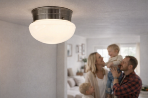 Vintage Opal Schoolhouse Dome Ceiling Light