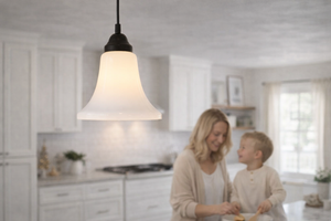 Opal Milk Glass Soft Bell Farmhouse Pendant