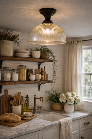Farmhouse Factory Style Holophane Dome Light
