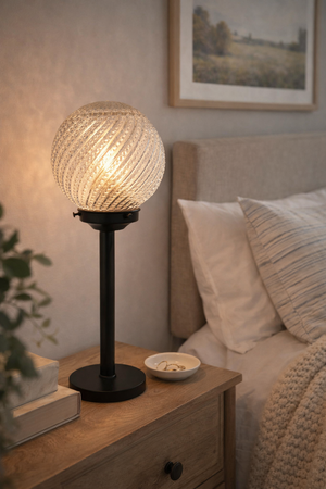 RARE Hobnail Swirl Table Lamp