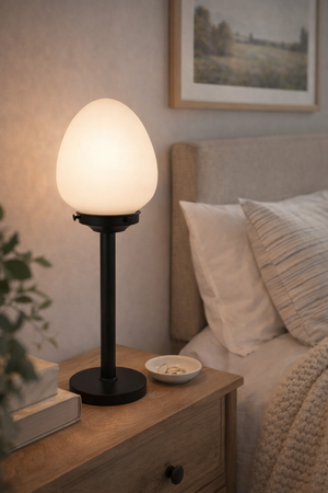 Classic Frosted Egg Globe Table Lamp