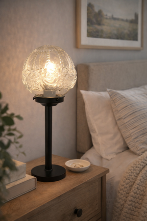 Victorian Clear Glass Globe Table Lamp