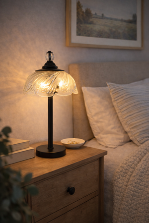 Vintage Swirl Petal Glass Table Lamp