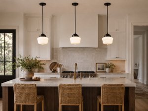 Classic Schoolhouse |7.5"| Milk Glass PENDANT LIGHT Fixture