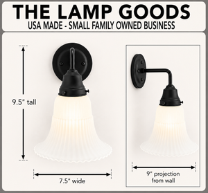 Large Antique Super Flare Frosted Glass Wall Sconce - The Lamp Goods