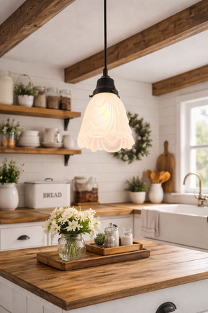 Frosted Drape Petal Pendant Light - The Lamp Goods