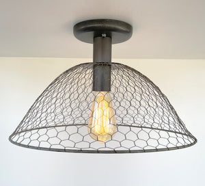 CHICKEN WIRE Farmhouse Ceiling Light