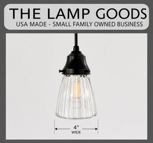 Classic Clear Ribbed Glass Pendant Light - The Lamp Goods