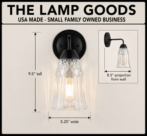 Classic Fluted Pressed Glass Wall Sconce - The Lamp Goods