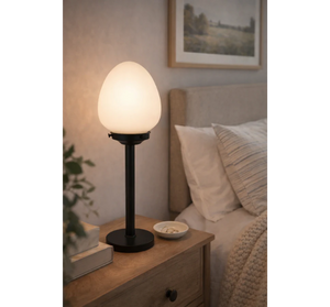 Classic Frosted Egg Globe Table Lamp - The Lamp Goods