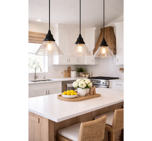 Classic Seeded Flared Glass Pendant - The Lamp Goods