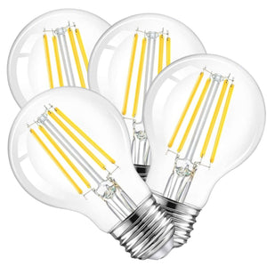 4 Pack - Dimmable LED Clear 60W Eq. A19 - The Lamp Goods