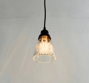 Clear Ribbed Drape Curtain Pendant Light