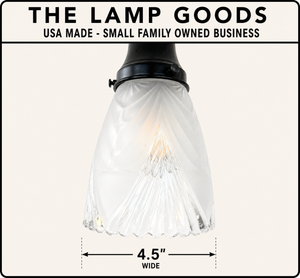 Clear And Frost Fan Ribbed Scallop Pendant Light/Wall Sconce