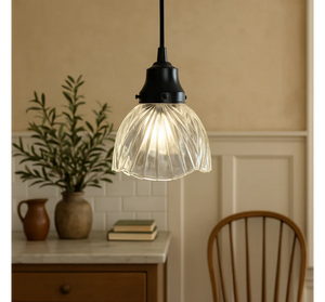 Clear Fan Ribbed Heavy Pressed Sunburst