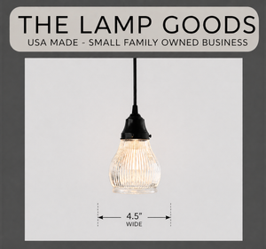 Clear Pear Holophane Pendant | 4.5" Width - The Lamp Goods