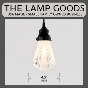 Clear Rib and Frost Soft Angle Pendant Light | 4.5" Width - The Lamp Goods
