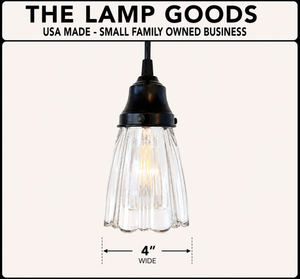 Clear Ribbed Cathedral Scallop Pendant Light
