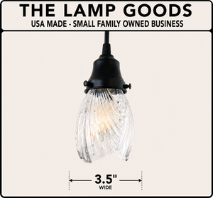 Clear Swirl Ribbed Heavy Vintage Pendant