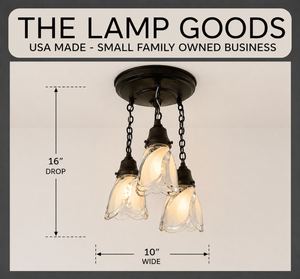 Clear and Frost Swirl Ceiling Light Trio - The Lamp Goods