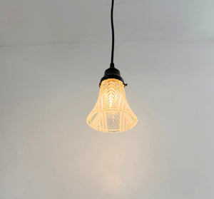 Clear and Frost Art Deco Chevron Pendant
