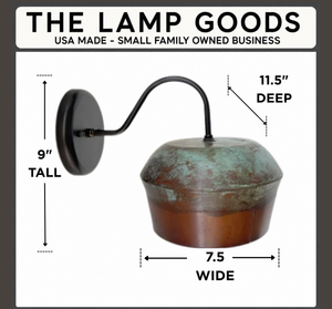 Copper Handcrafted Rustic Farmhouse Wall Sconce Light - The Lamp Goods