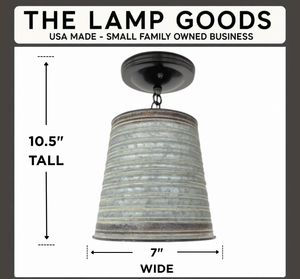 Corrugated Barn Metal Galvanized Rustic Pendant Light