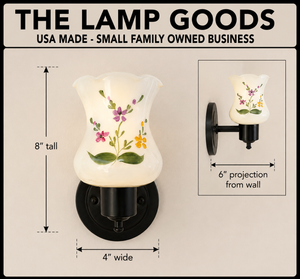Cottage Bloom Hand-Painted Floral Wall Sconce - 3 Options - The Lamp Goods