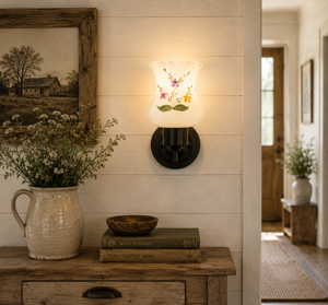 Cottage Bloom Hand-Painted Floral Wall Sconce - 3 Options - The Lamp Goods