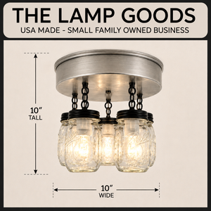 Country Line Mason Jar Chandelier – Five Light - The Lamp Goods