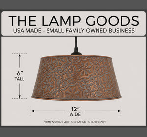 Ornate Copper Pendant 1-Light | 12" | Farmhouse Kitchen & Dining - The Lamp Goods