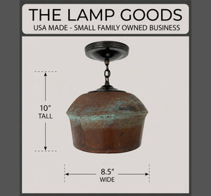 Modern Handcrafted Copper Pendant Light with Chain | 8.5" - The Lamp Goods