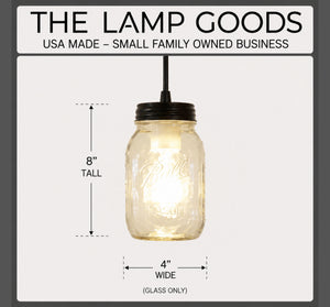 Mason Jar Pendant Light NEW Quart - The Lamp Goods