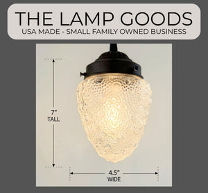 Vintage Bubbled Torpedo Glass Pendant Light | 4.5" Width - The Lamp Goods