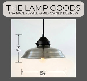 Classic Industrial Brushed Steel Dome Pendant Light | 10.5" Width - The Lamp Goods